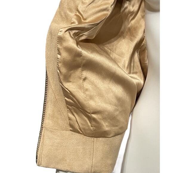 Shyanne Women's Floral Embroidered Faux Suede in Tan Jacket Size XS NEW - Picture 9 of 11